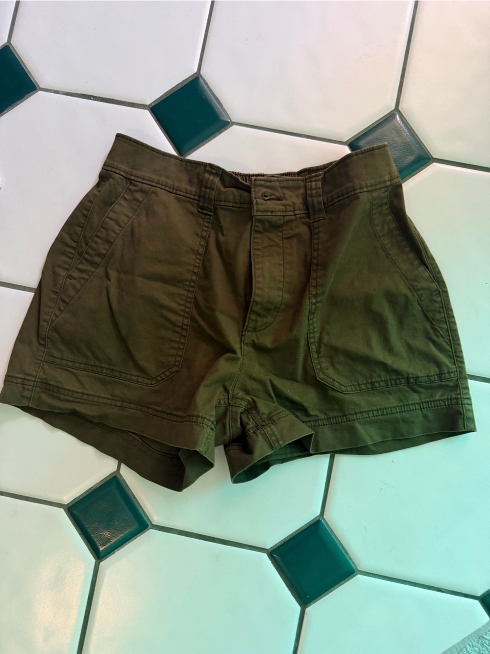 Old Navy Olive Green High-Rise Utility Bermuda Shorts
